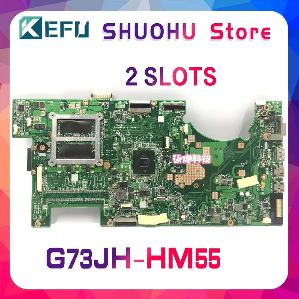 KEFU For ASUS G73J G73JH G73JF 2 SLOTS 2D REV:2.0 HM55 Laptop Motherboard Tested 100% Work Original Mainboard | Компьютеры и офис