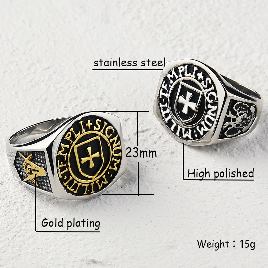 Valily ювелирные изделия с золотым покрытием каменщик кольцо из нержавеющей стали