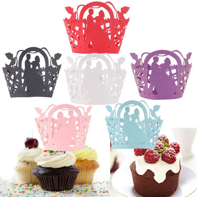 12 шт./лот бумажные кружки обертки для торта украшения стола свадьбы дня рождения