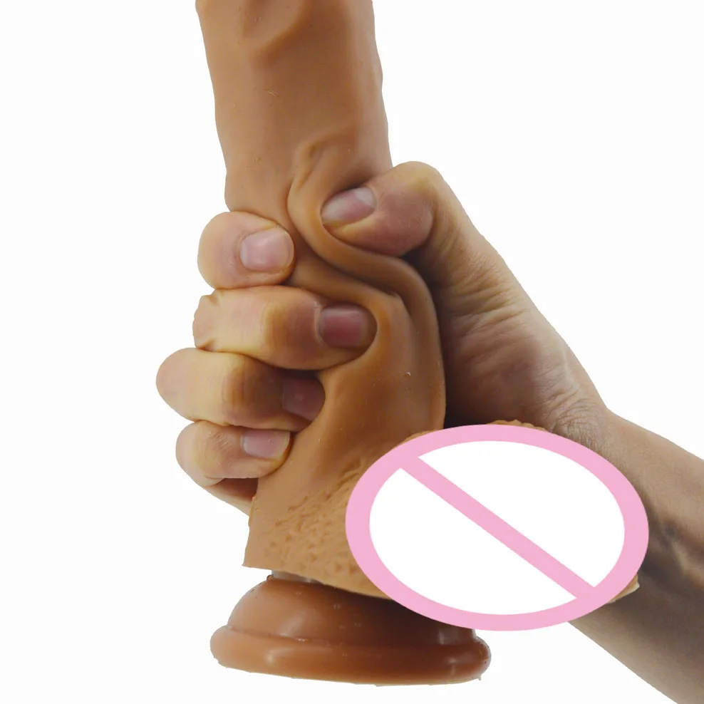 Супер мягкий силиконовый реалистичный фаллоимитатор на присоске Мужской