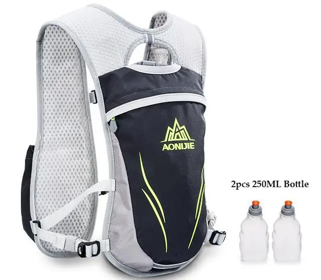 Grey Set A AONIJIE бегущий марафон гидратация нейлон 5.5L уличные сумки для бега походный рюкзак жилет марафон велосипедный рюкзак - Цвет: Grey Set A