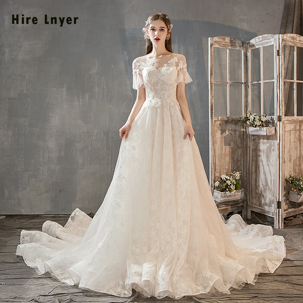 Vestido De Noiva Renda Short Sleeve Beading Lace Sheath Wedding Dresses Fashion Robe Sirene Mariage Bridal Gowns | Свадьбы и