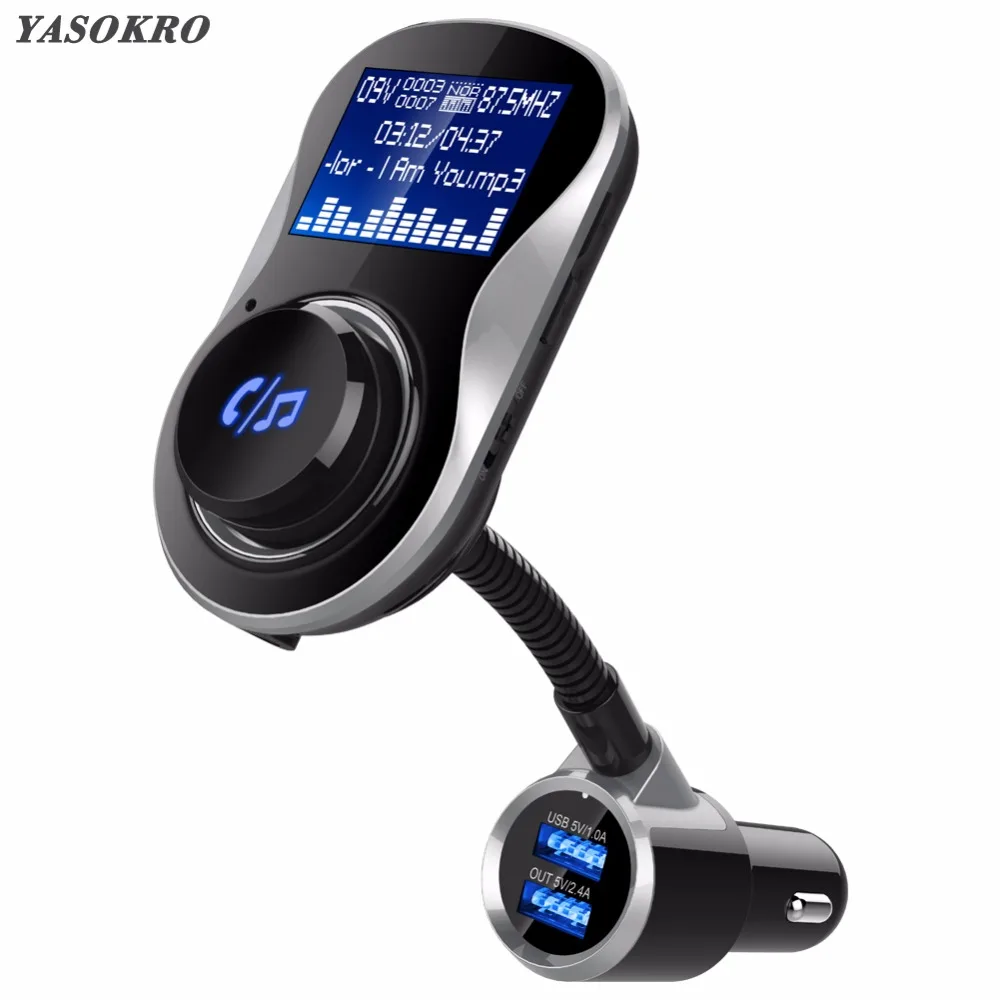 YASOKRO FM передатчик модулятор Автомобильный аудио MP3 плеер Bluetooth Handsfree