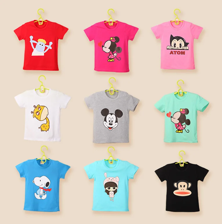 Детские хлопок белье с короткими рукавами рубашки дети 2016 новые мальчики и