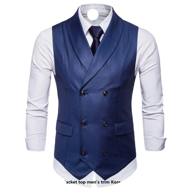 Деловой мужской деловой костюм костюмные жилеты Slim Fit Мужская жилетка для