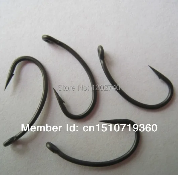 100 крючков для карпа с изогнутым хвостовиком микро бородка #2 #4 #6 #8 #10 #12 сильно