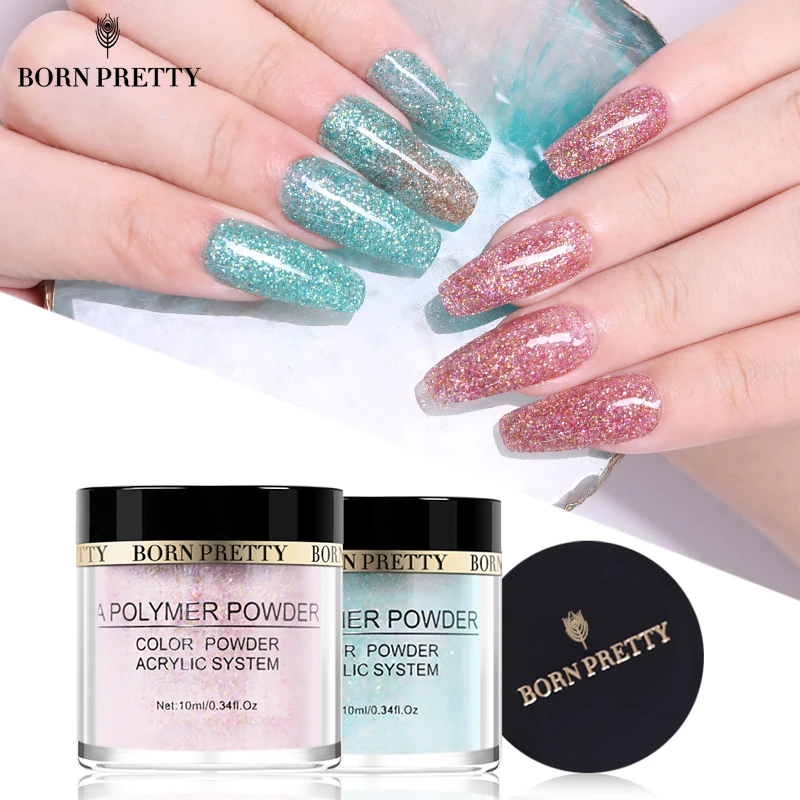 BORN PRETTY Розовый Блестящий акриловый порошок для дизайна ногтей украшения блестки
