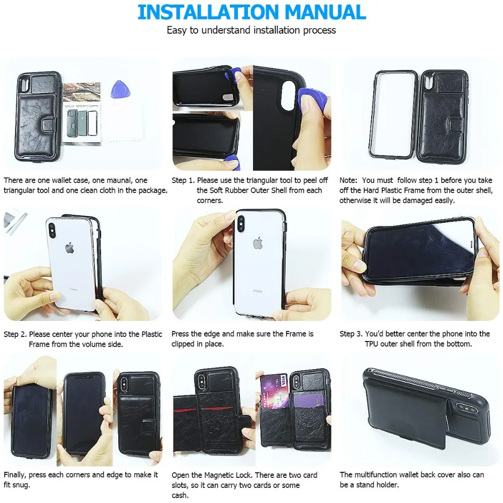 For Samsung Galaxy S10 Plus Note 9 Shell Retro Flip Leather Phone Case S9 Luxury Hybrid Tough Armor |