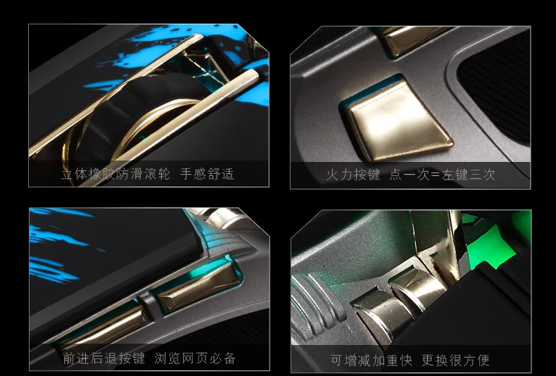 RAJFOO, новая лазерная мышь, USB, компьютерная мышь, игровая мышь, 7 цветов, дышащий светильник, 4000 dpi, 4 скорости передачи данных для геймера
