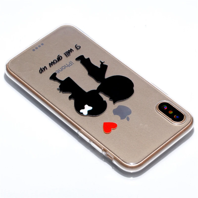 Smorov lovers I will grow up TPU crystal shockproof Case cover skin for iphone X 10 Phone shell Capinha Fundas |