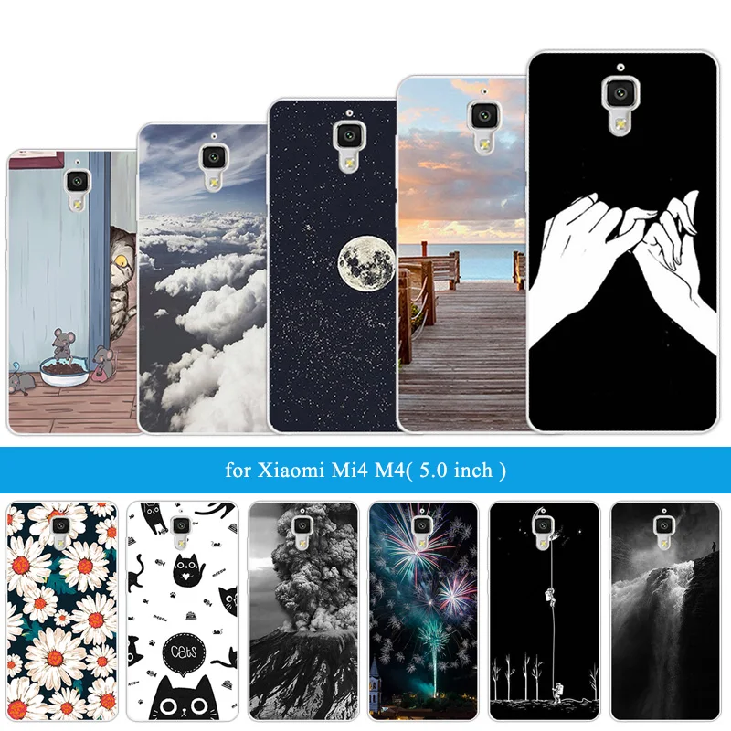 Мягкий силиконовый чехол для Xiaomi Mi4 черный матовый задней панели 5 0 дюйма Mi 4 Funda TPU