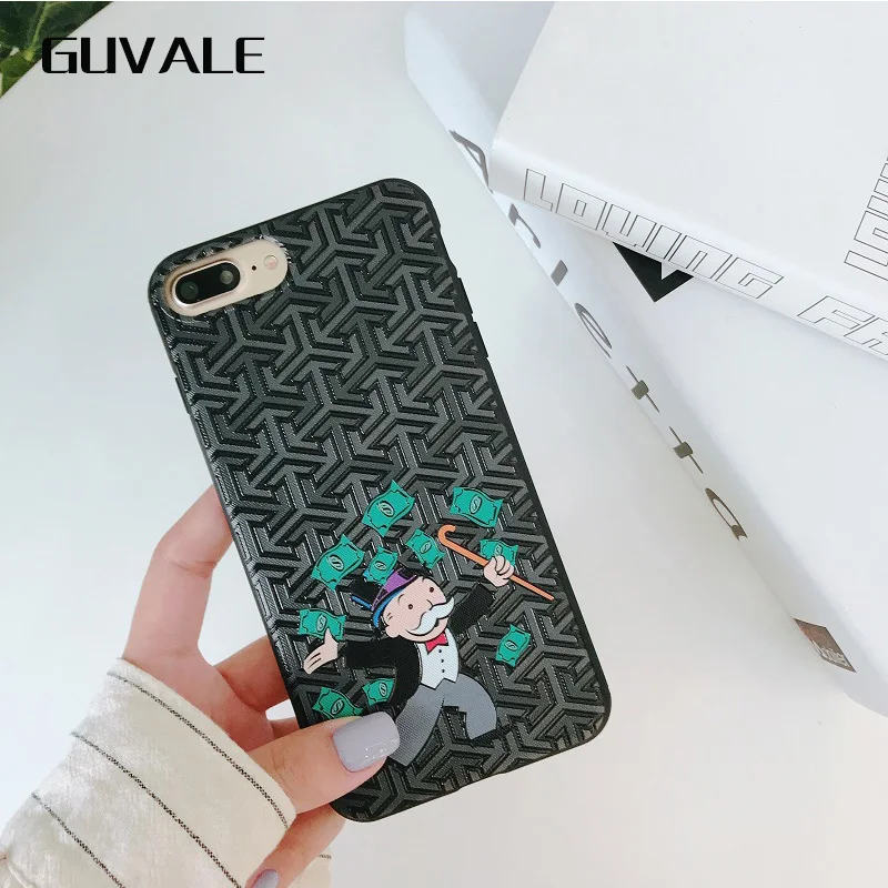 Роскошные воин Монополия доллара Mr Mobbin Мягкий силиконовый чехол для iphone X 6 6s 6plus 7