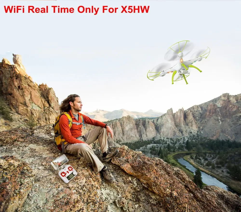 Официальный Syma X5HW Wi-Fi FPV 0,3 мега пикселей Камера 2,4 г 4 канала 6-axis Gyro RC Quadcopter самолет RTF официальными аутентичными Дрон