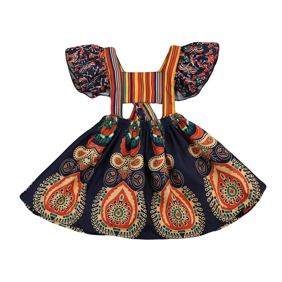 Hot Fashion Baby Girls Dress Princess Backless Party Pageant Floral National Style Summer Sundress | Детская одежда и обувь