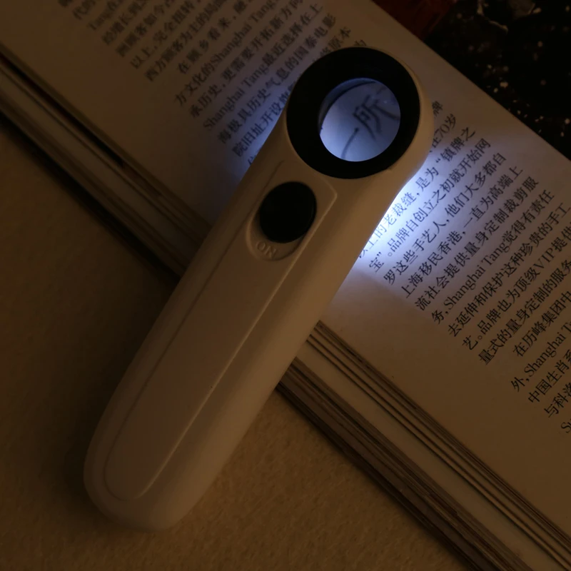 Ручной 2 LED Light 40X лупа для чтения увеличительное стекло ювелирные изделия в виде