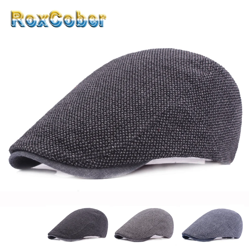 RoxCober boina masculina хлопковая кепка газетчика s Gatsby шапки плющ для гольфа вождения