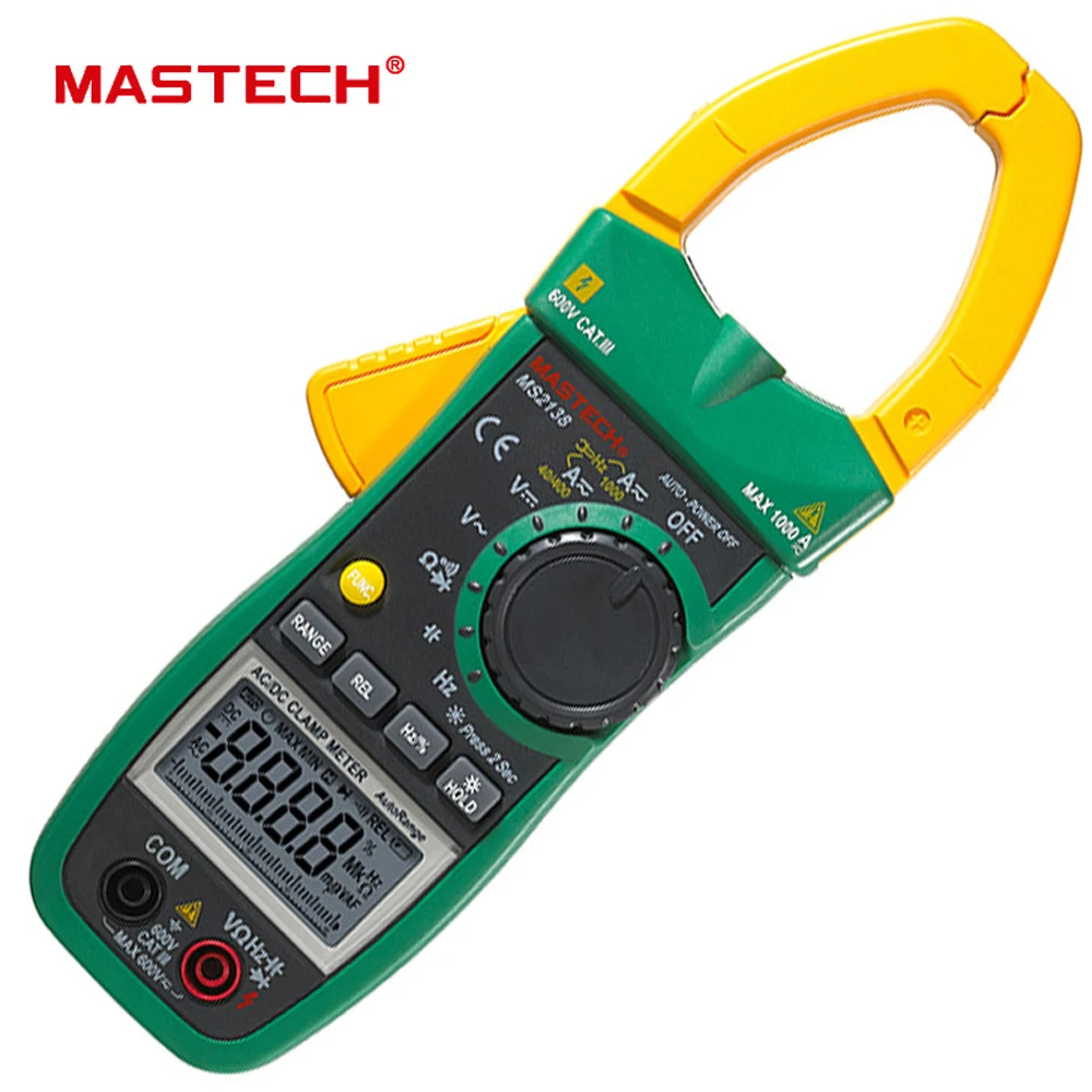 Mastech цифровой клещи MS2138 MS2138R DC/переменного тока 1000A мультиметр Вольтметр