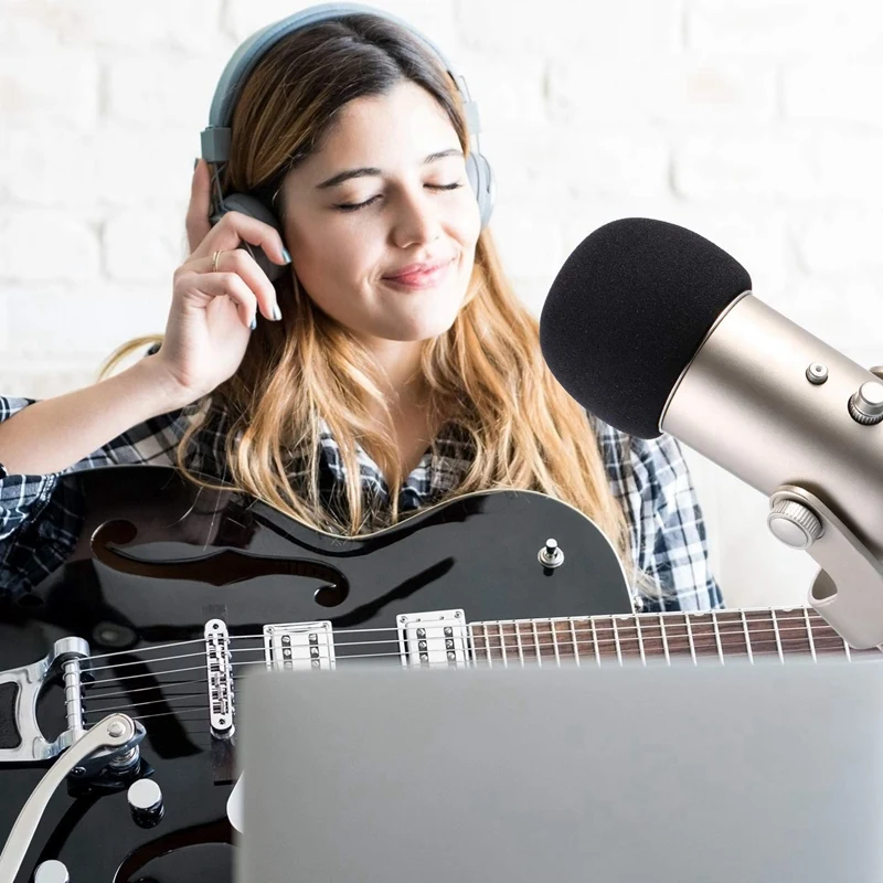 Чехол для микрофона, губка, микрофон, ветровое стекло для Blue Yeti, Yeti Pro, конденсаторный микрофон(губка и пушистое ветровое стекло, 2 шт. в упаковке