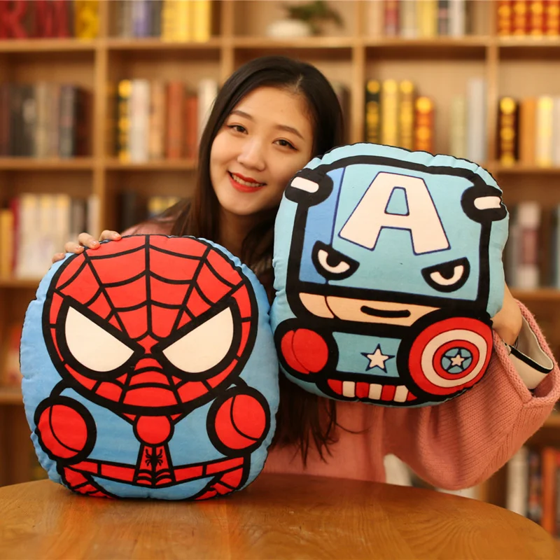 Kawaii Marvel Мстители DC супергерой Подушка Ститч ручная грелка набитые Аниме фигурки