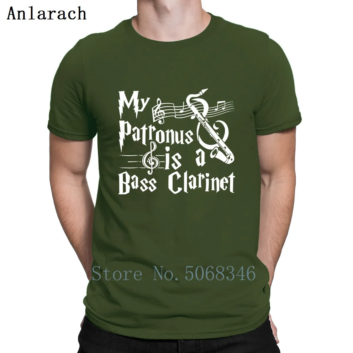 Футболка с принтом My Patronus Is A Bass Clarinet дизайнерский комический знаменитый наряд