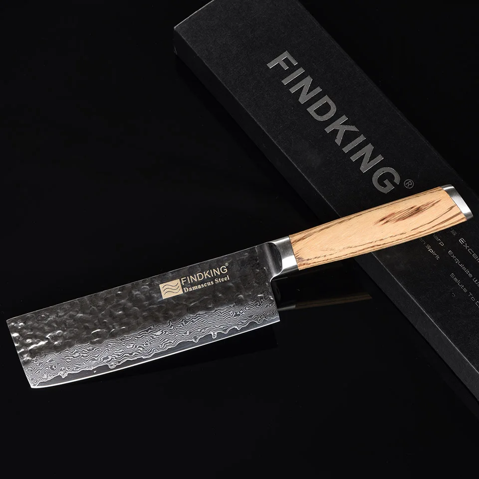 FINDKING, новинка, дамасский стальной нож, Зебра, деревянная ручка, дамасский нож, 6,5 дюймов, нож шеф-повара, 67 слоев, дамасский кухонный нож