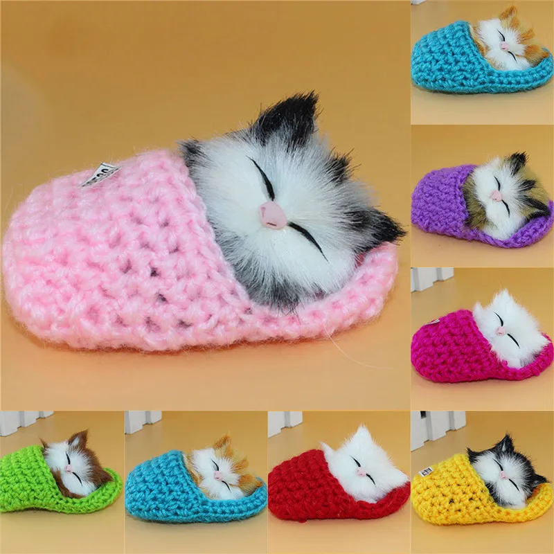 Новые изящные Имитационные игрушки издающие звук обувь для котята Коты плюшевые