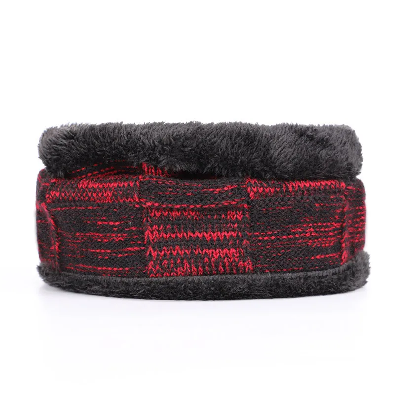 Winter Men's Knitted Cotton Warm and Comfortable New Fashion Women's Universal Ski Mask Hat Scarf Skull Cap for Men Beanies bone - Цвет: 15
