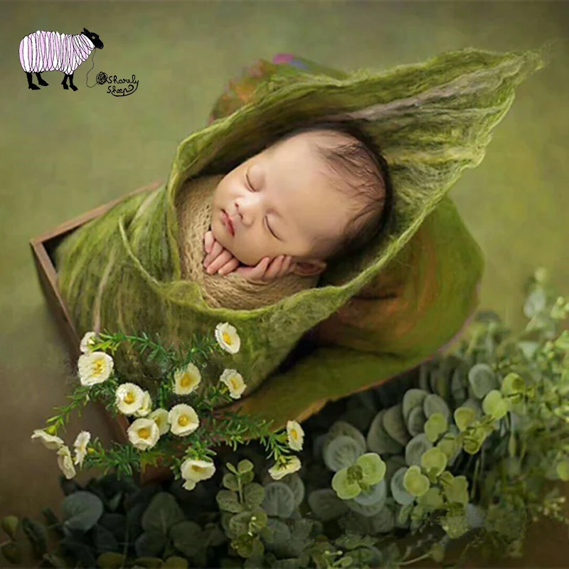 Реквизит для фотосъемки новорожденных шерстяное одеяло маленьких девочек и