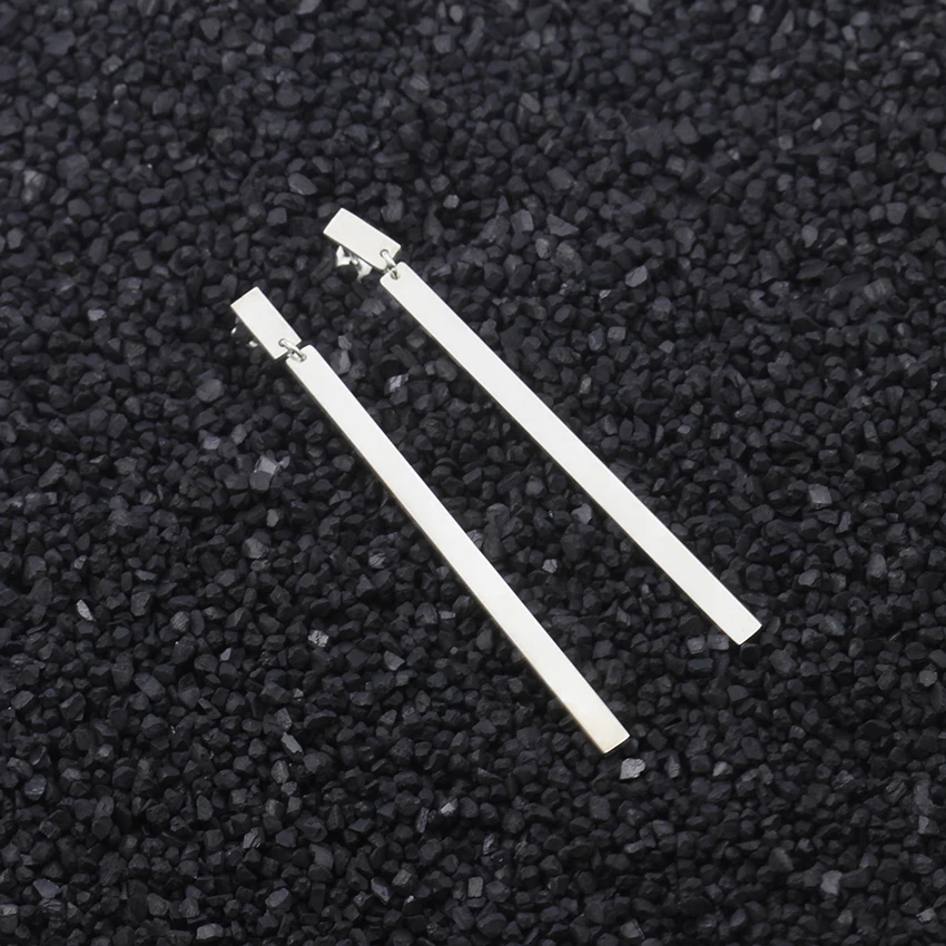 Минималистичные изящные тонкие длинные висячие серьги подвески из нержавеющей