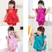 2021 girl dresses spring summer children qipao chinese new year cheongsam girls clothes outfits cottonpolyester chi pao set