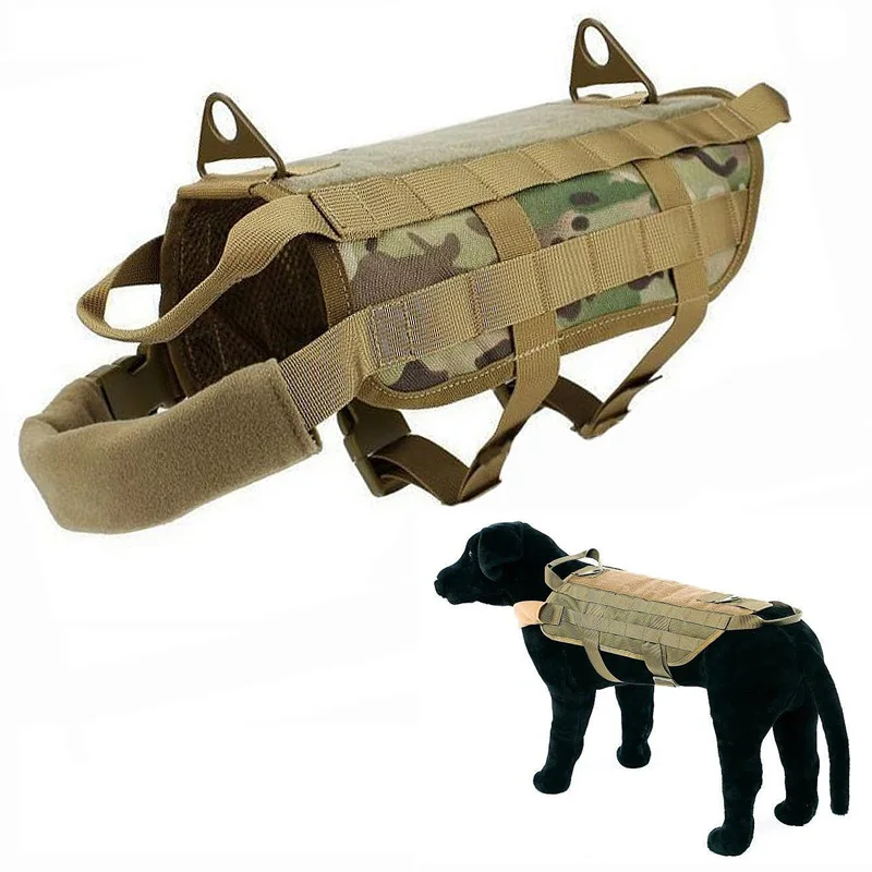 

Tactical Dog Vest Outdoor Military Patrol Training Hunting Molle Vest 600D Nylon Adjustable Dog Pet Waterproof Harness Clothes