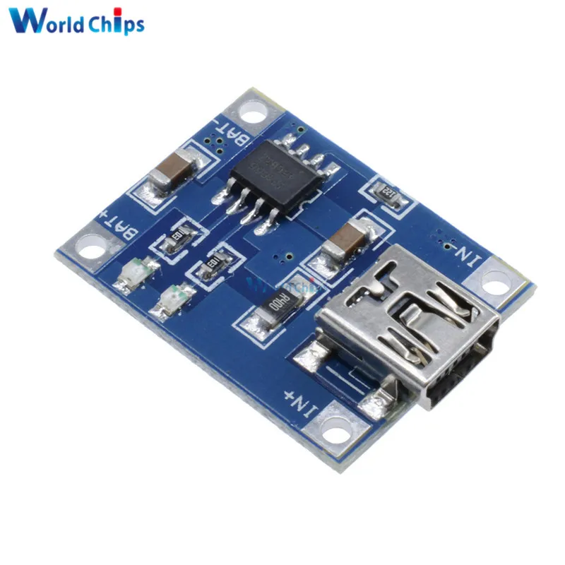 5 шт. плата зарядного устройства для литиевых батарей TP4056 Mini USB в 1 а 18650 со