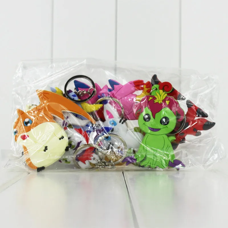 Digimon Приключения Agumon Patamon Tailmon Gomamon Piyomon Gabumon Tentomon Palmon PVC Брелки Подвеска цифровой