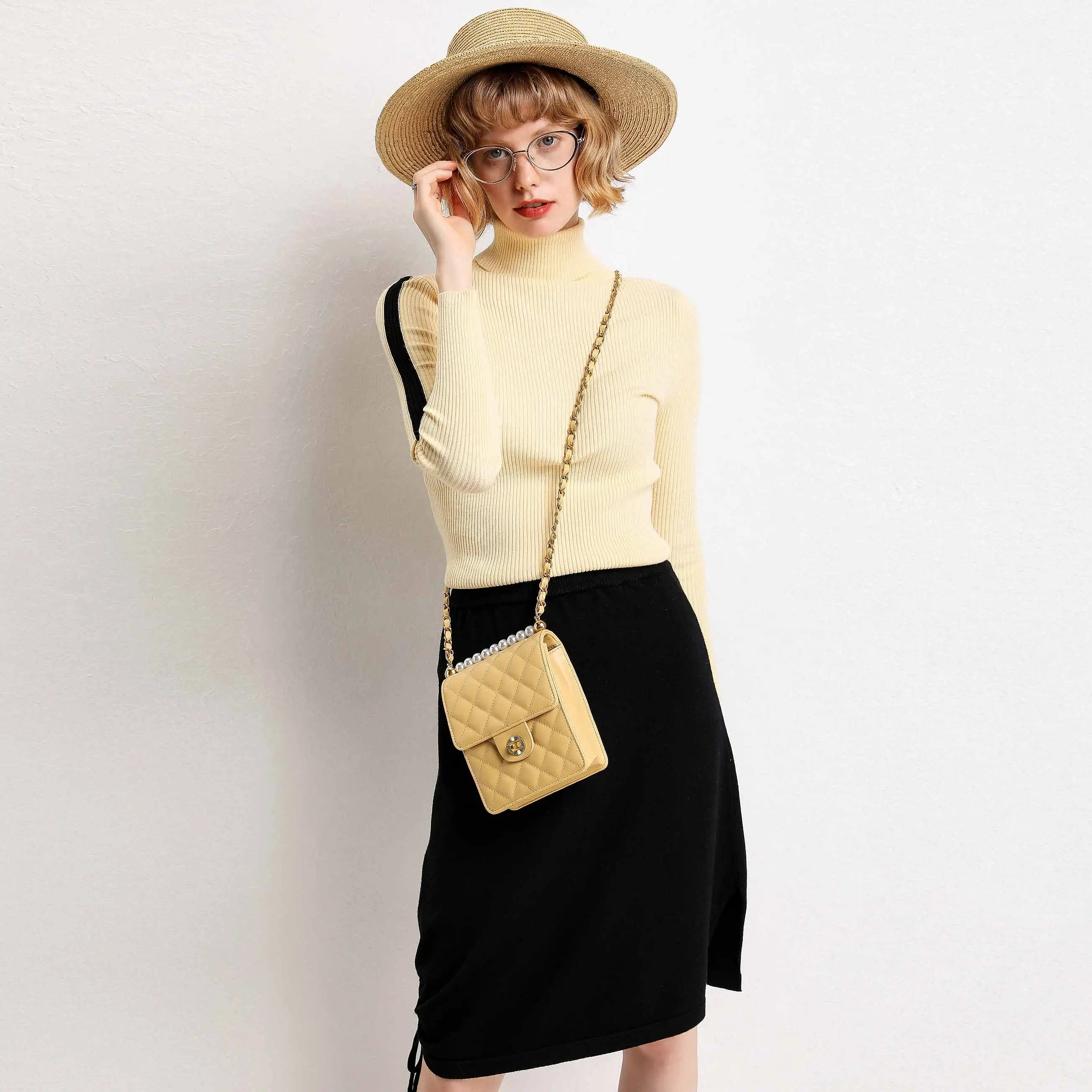 adohon 2019 woman winter 100% Cashmere sweaters and autumn knitted Pullovers High Quality Warm Patchwork thickening Turtleneck | Женская