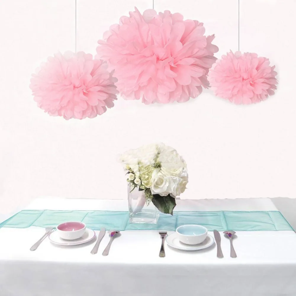 12 шт смешанные размеры розовые бумажные Цветочные помпоны для свадьбы дня