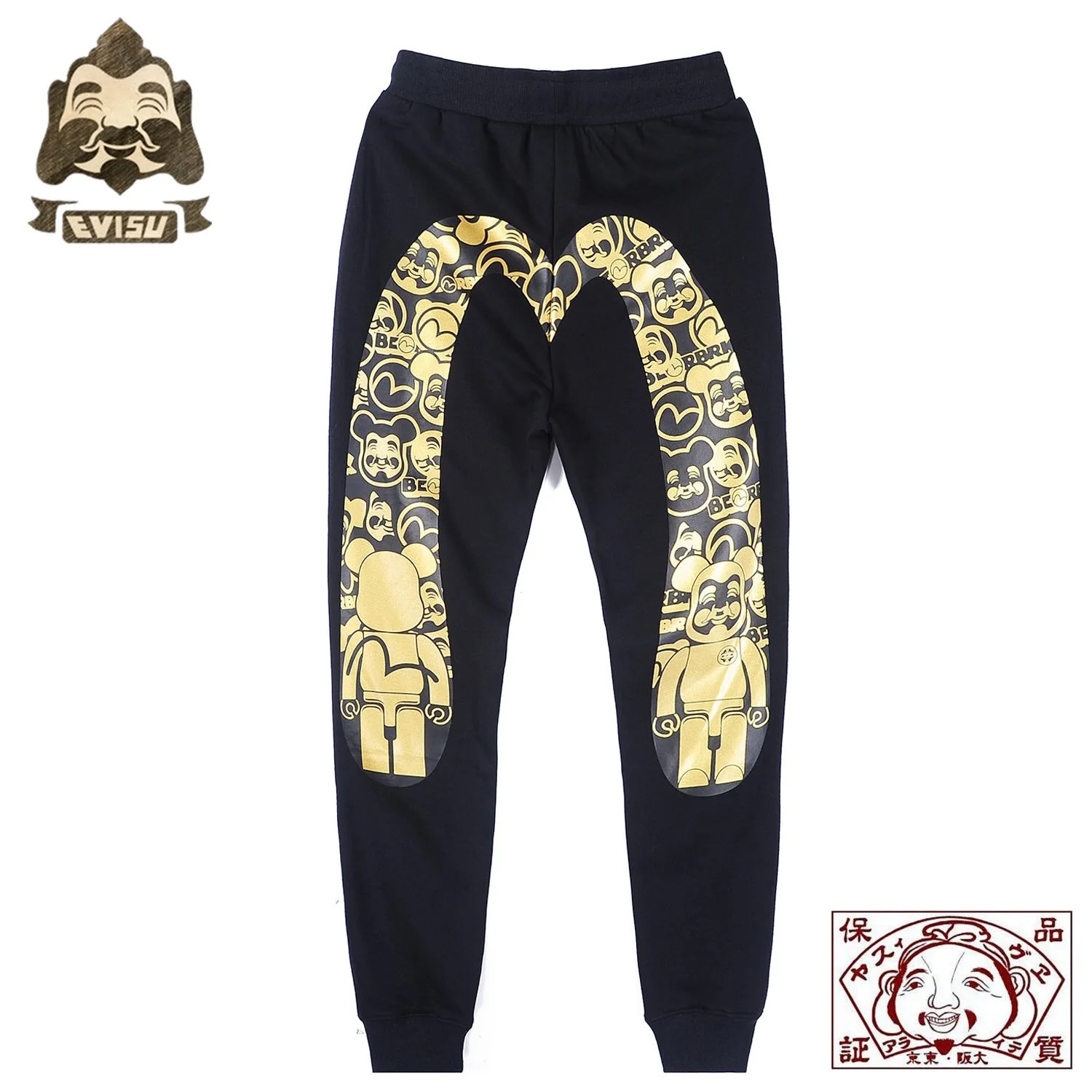 Бренд Tide Evisu, жесткий медведь, с именем, с горячей штамповкой, мужские брюки, дикие хлопковые спортивные штаны, мужские повседневные штаны, шорты F711