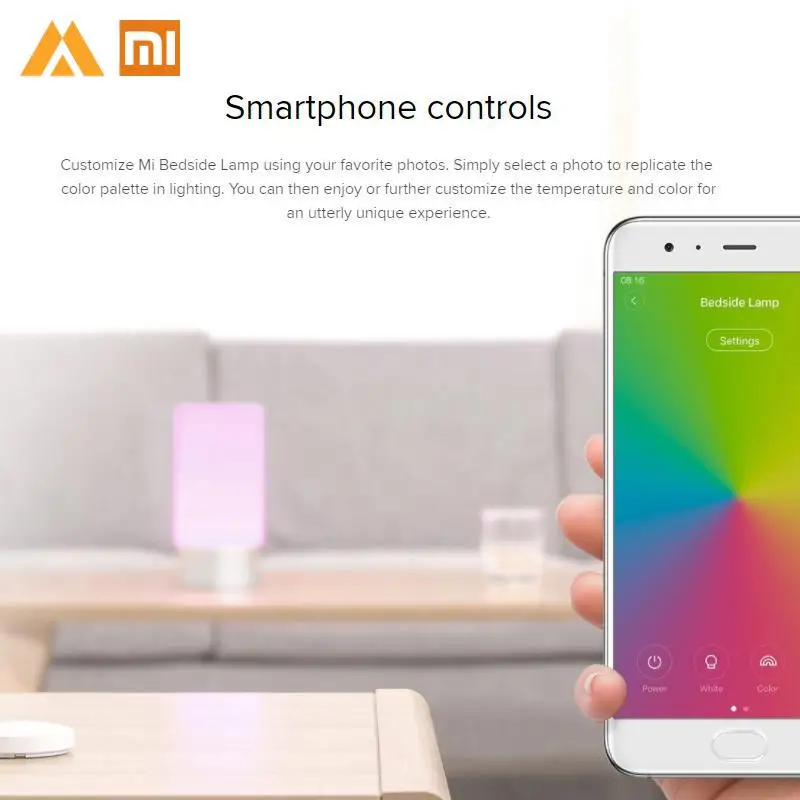 Оригинальный Xiaomi Mi jia лампа для спальни прикроватная Bluetooth WiFi подключение