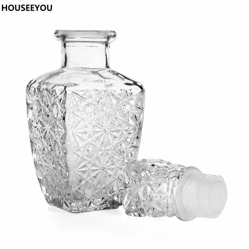 Стеклянный флакон для вина графин напитков 200 мл Хрустальная бутылка диспенсер