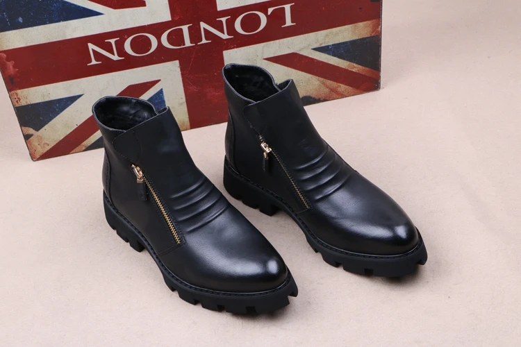 Брендовые мужские ботильоны; botas hombre; модные мужские кожаные ботинки «Челси»; мужские теплые ботинки без застежки в байкерском стиле; Мужская Рабочая обувь