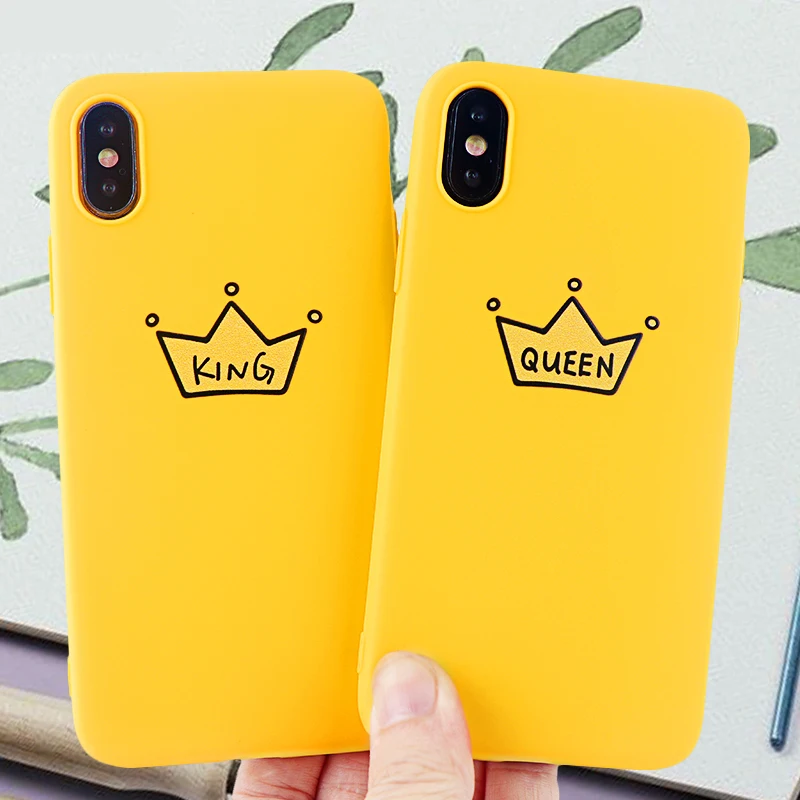 Чехлы для телефонов King queen Crown IPhone X XS MAX XR 8 7 6 S Plus мягкий силиконовый чехол
