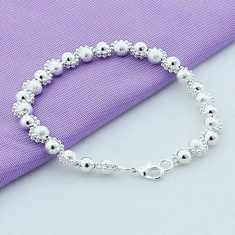 Free Shipping Newest Fashion Jewelry Silver Plated Round Ball Chain Charm Bracelet YH017 | Украшения и аксессуары