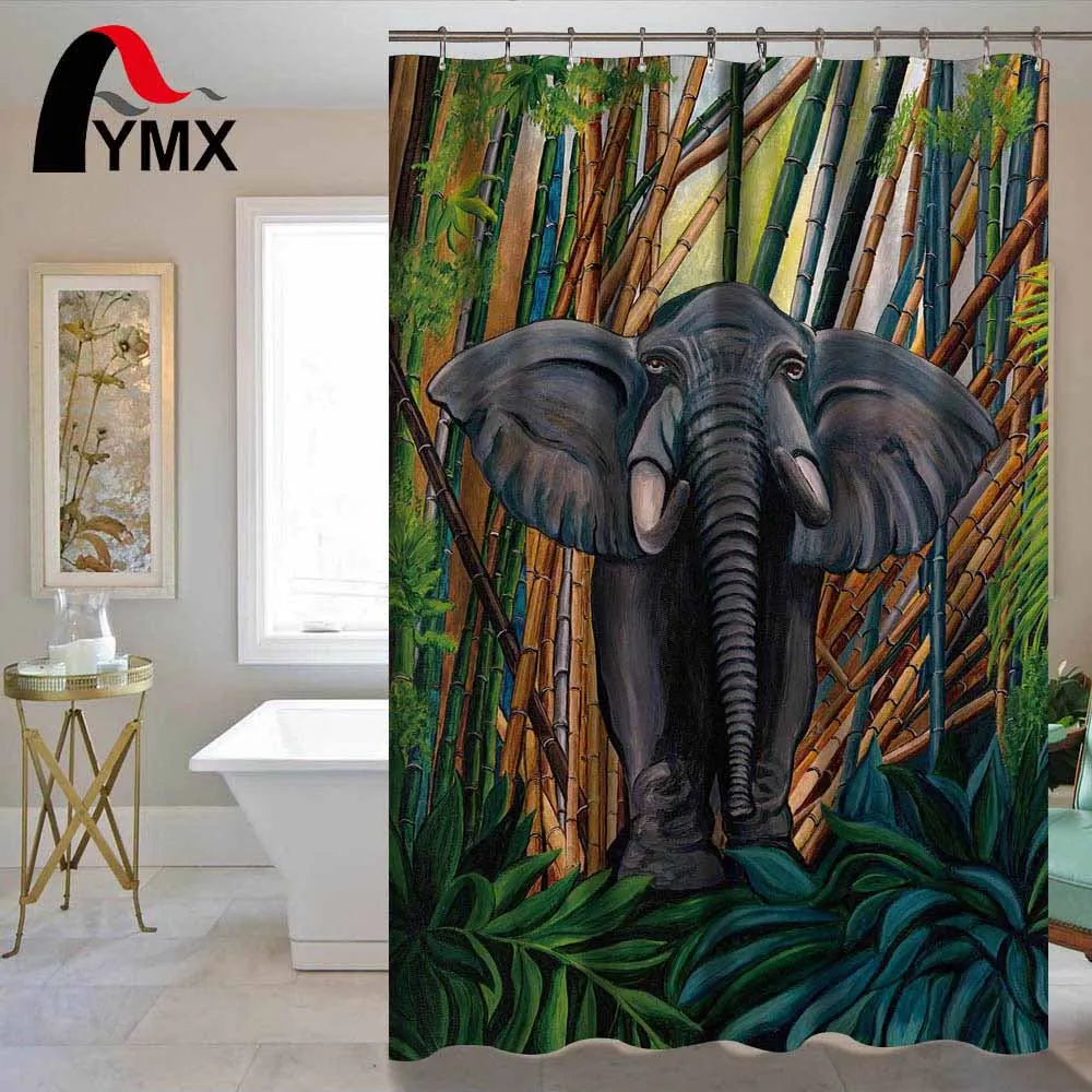 3D Индийский Слон Печатный дизайн водонепроницаемый Душ шторка для ванной