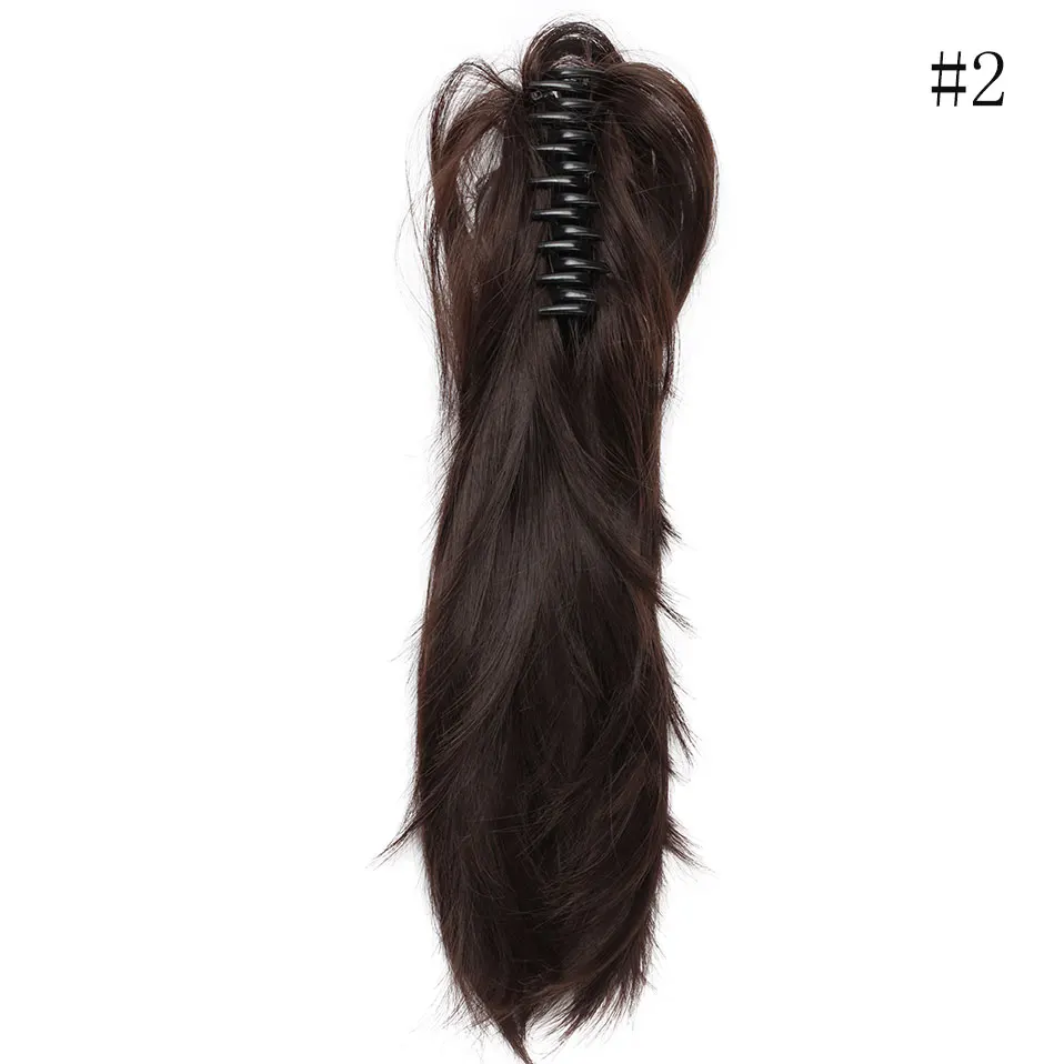 dark brown SNOILITE, 12 дюймов, накладные волосы, коготь на конском хвосте, синтетические волосы на заколках для наращивания, шиньон, конский хвост, сгибаемый хвост, волосы для женщин - Цвет: dark brown