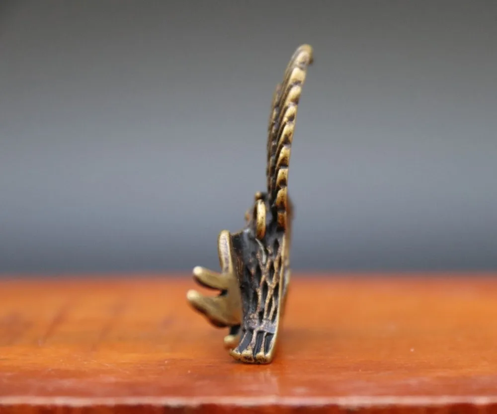 5 см китайский чистый Бронзовый Lanneret Hawk Eagle Animal ожерелье амулет и подвески|Статуи