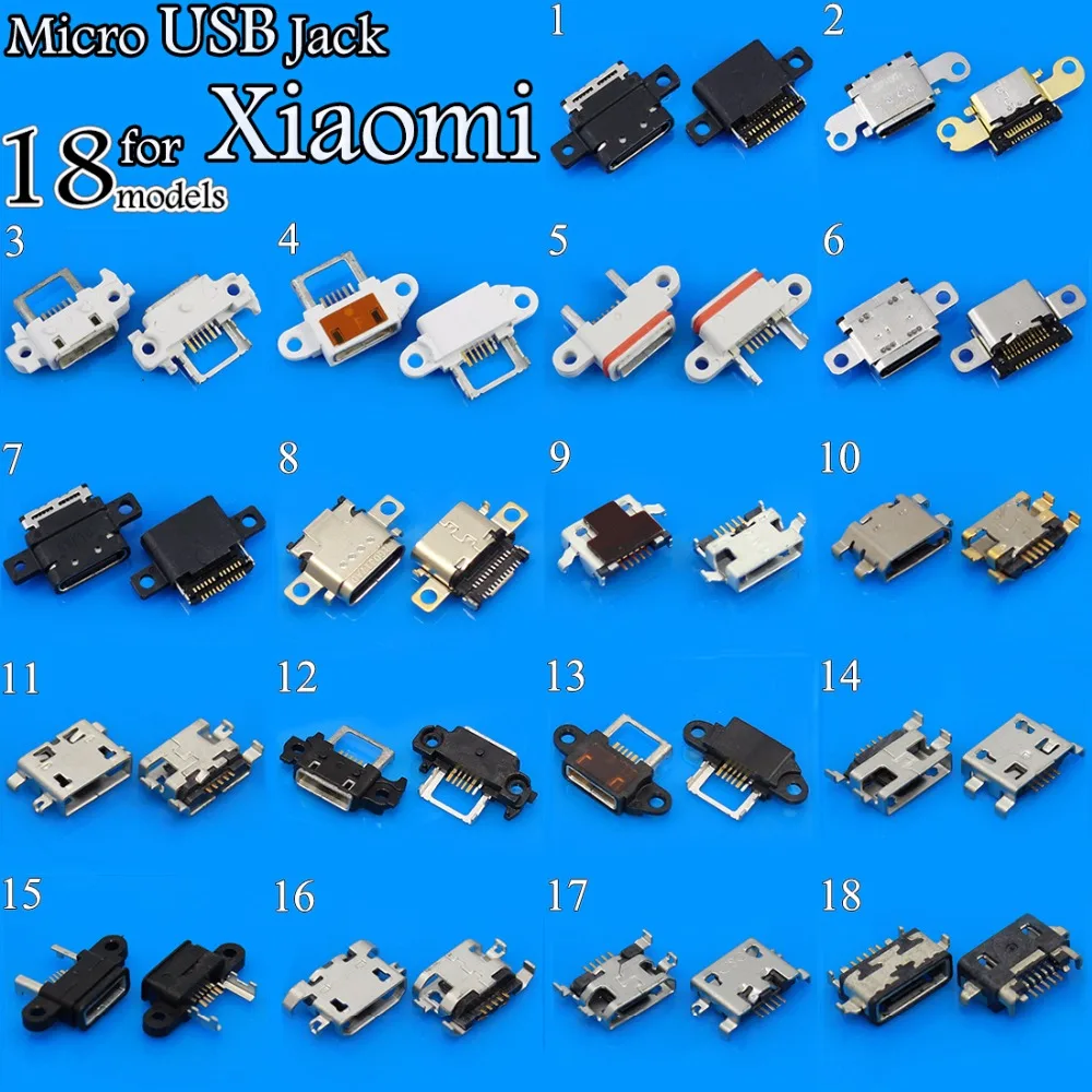 18 модель порт зарядки Micro USB разъем для xiaomi M2 2A 2S M3 M4 Mi4 Mi5 Mi6 M6/hongmi 1S 2 2A 2S Запчасти для авто