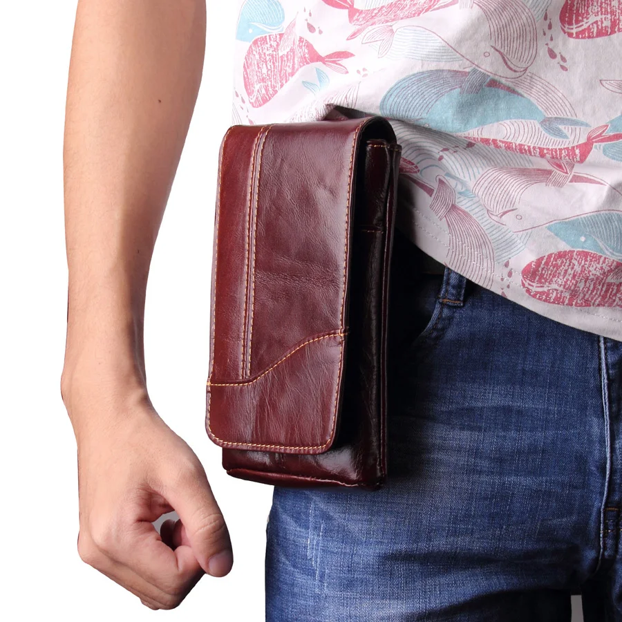 Модный винтажный дорожный ремень из натуральной кожи для мобильного телефона