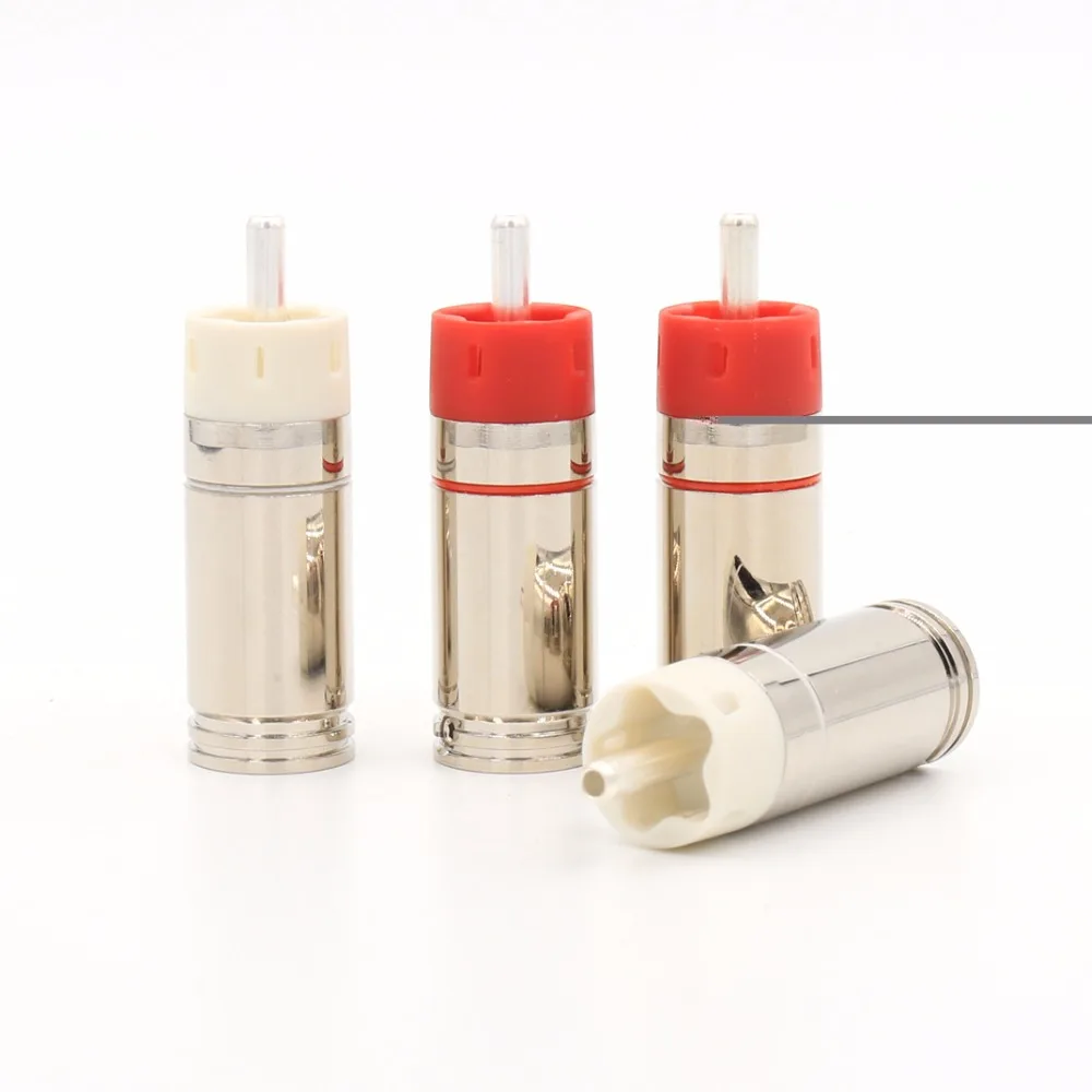 4 шт. посеребренные медные разъемы RCA|tellurium copper|silver rca plugconnector plug |