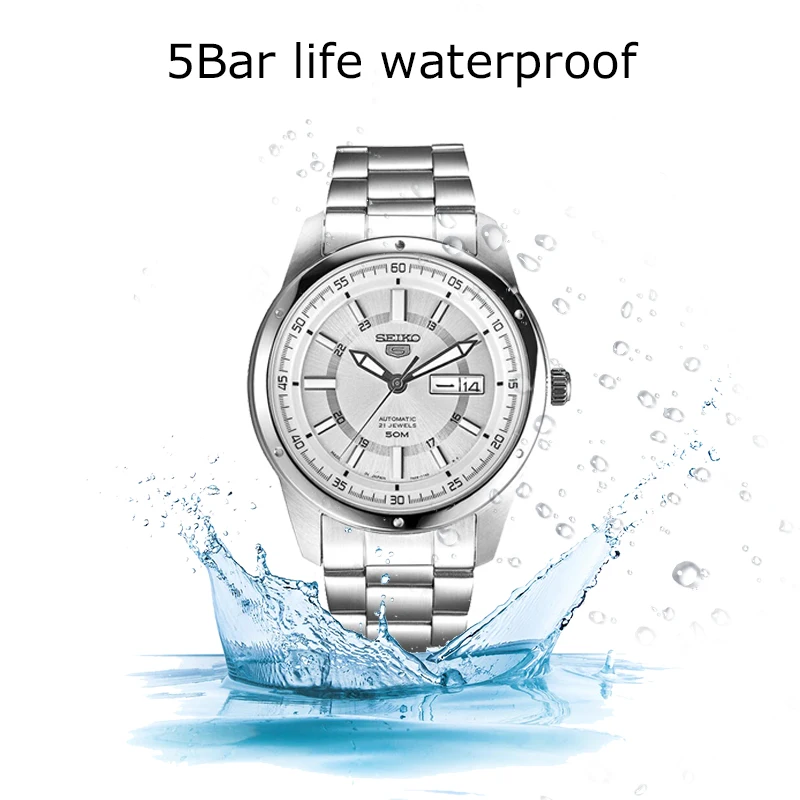 Seiko 5 оригинальные мужские часы модные деловые часы водонепроницаемые светящиеся мужские наручные часы