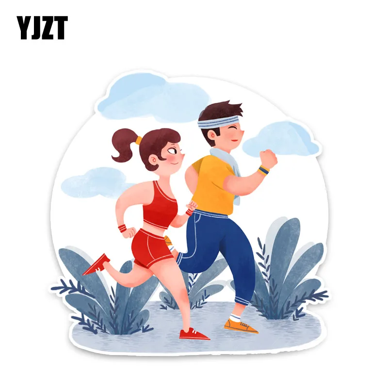 

YJZT 13*12.9CM Coolest Running Fitness Accessories Car Sticker Bumper 11A1776