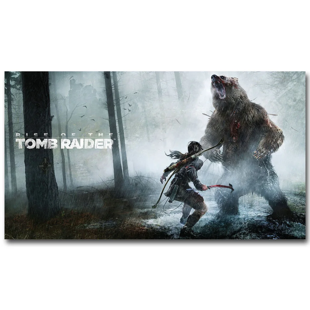 Lara Croft - Rise Of The Tomb Raider художественный постер из шелковой ткани с принтом 13x24 24x43